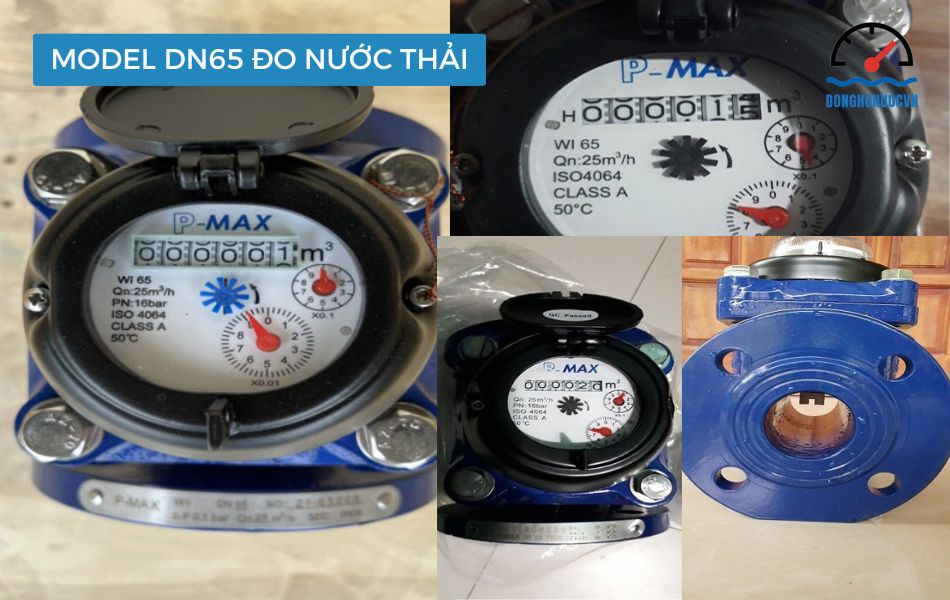 Đồng hồ nước thải dạng cơ Pmax DN65