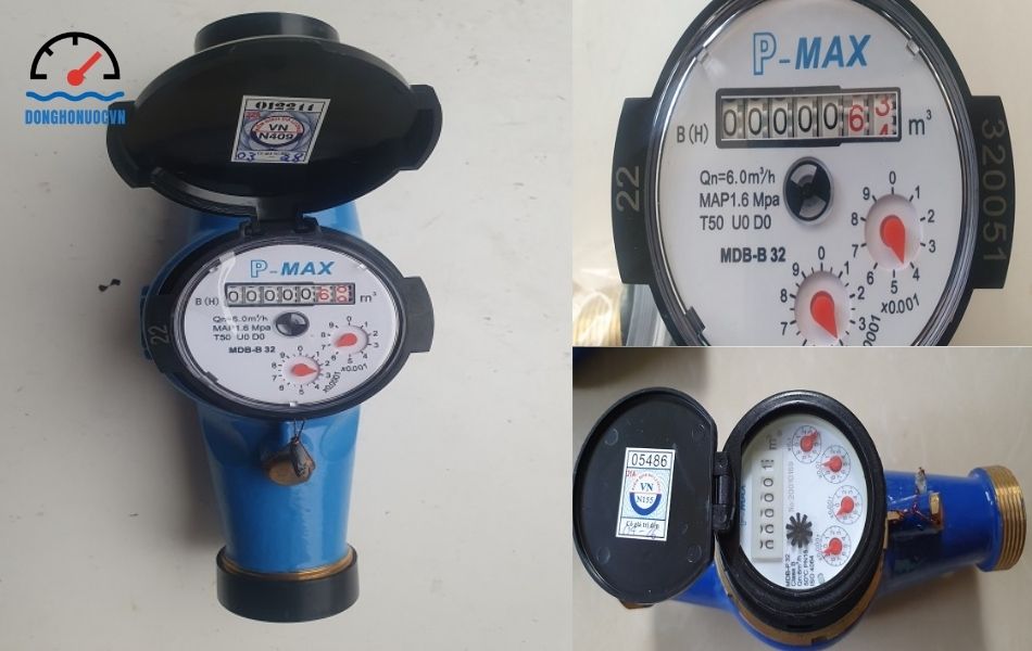 Đồng hồ nước Pmax nối ren DN32 chính hãng