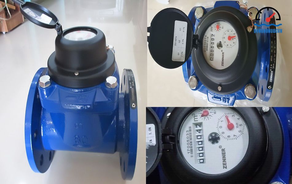 Đồng hồ nước Zenner DN80 chính hãng, dùng cho nước sạch, nước thải