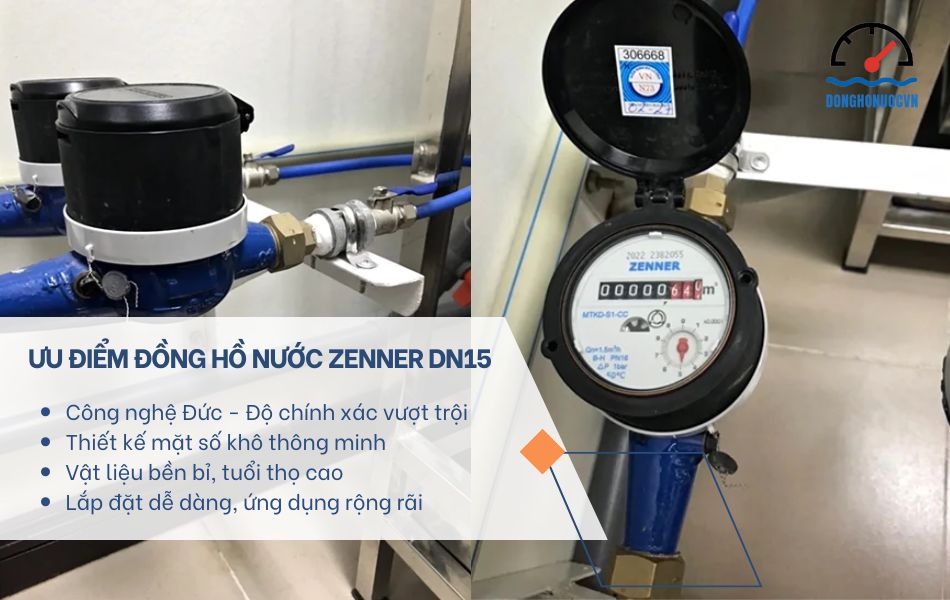 Các ưu điểm nổi bật của đồng hồ đo nước Zenner DN15