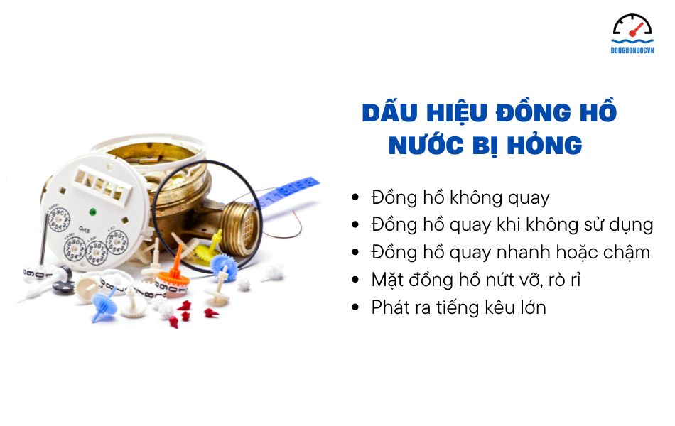 dấu hiệu đồng hồ nước bị hỏng