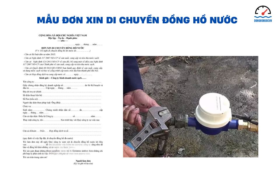 Mẫu đơn xin di chuyển đồng hồ nước