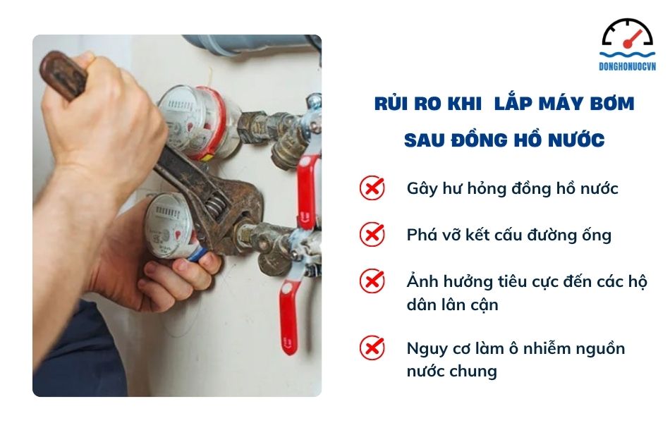 có nên lắp máy bơm sau đồng hồ nước không