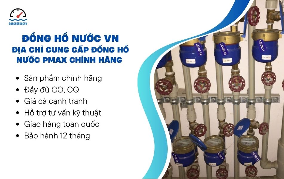Địa chỉ cung cấp đồng hồ nước Pmax chính hãng