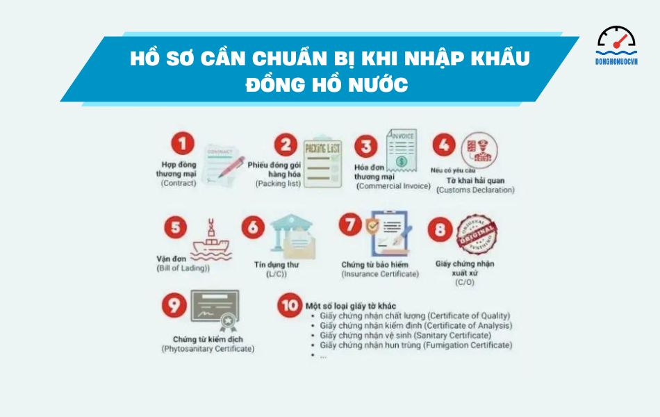 hồ sơ nhập khẩu đồng hồ nước