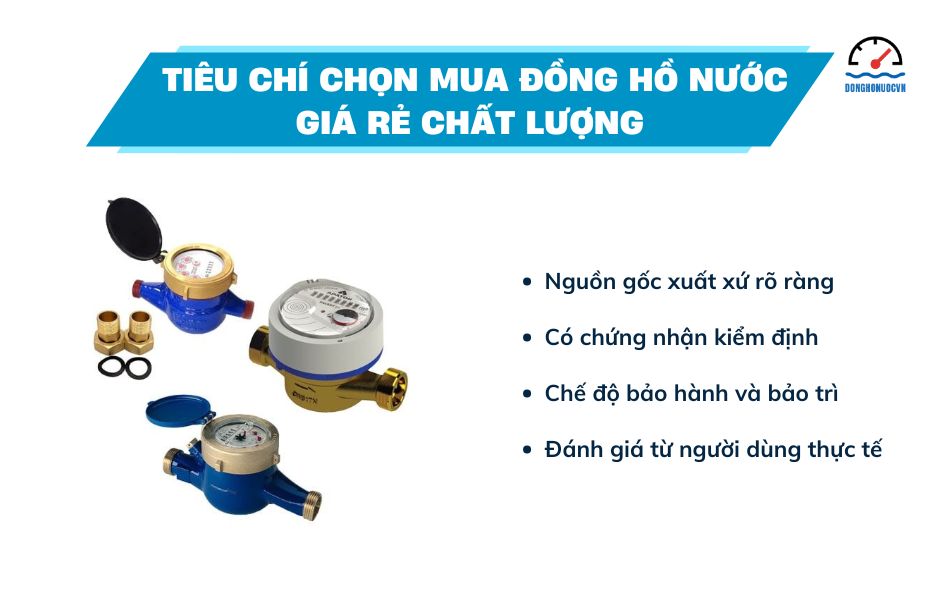 tiêu chí mua đồng hồ nước giá rẻ chất lượng