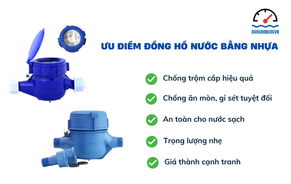 ưu điểm đồng hồ nước bằng nhựa
