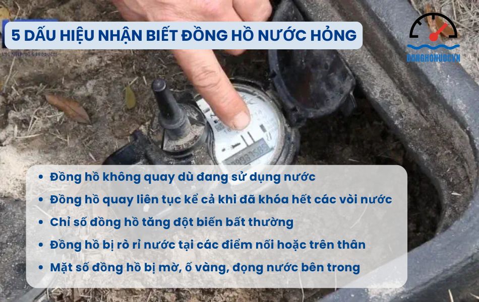 5 dấu hiệu nhận biết đồng hồ nước hỏng