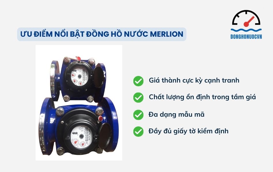 Đồng hồ nước Merlion sở hữu nhiều ưu điểm nổi bật