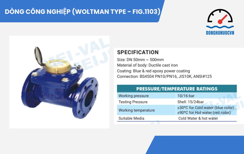Đồng hồ nước Meiji dòng woltman