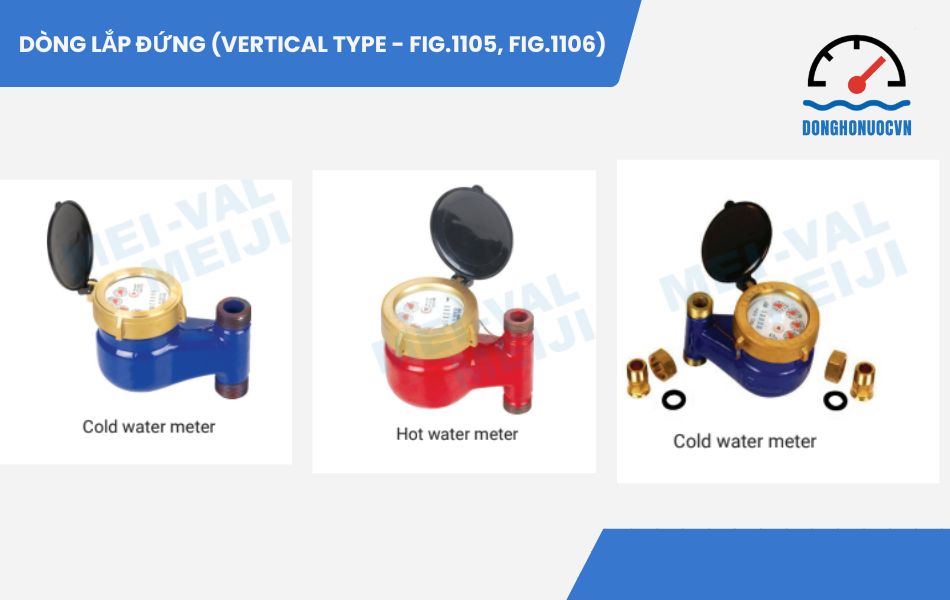Đồng hồ nước Meiji dòng lắp đứng