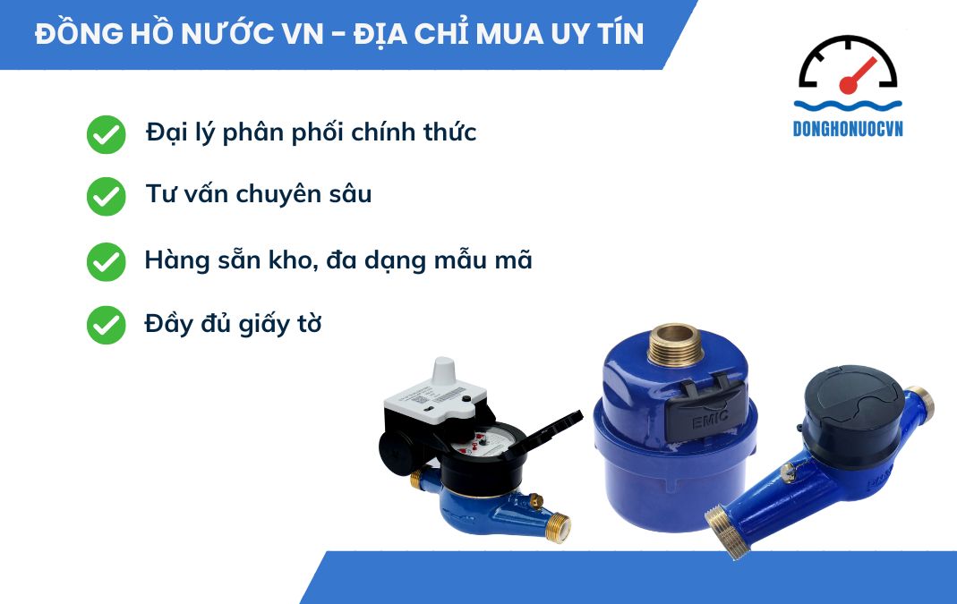 Mua đồng hồ nước Emic chính hãng ở đâu?