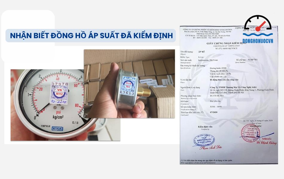 Cách nhận biết đồng hồ áp suất đã qua kiểm định
