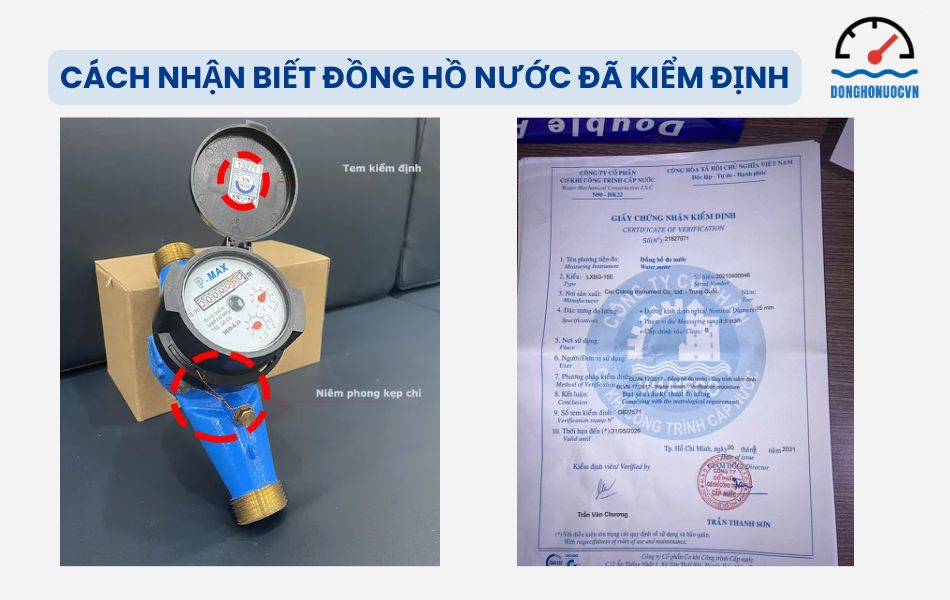 Cách nhận biết đồng hồ nước đã kiểm định