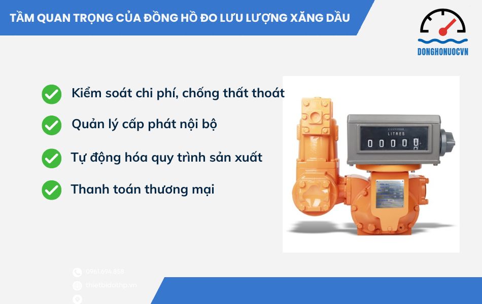 Tầm quan trọng của việc sử dụng đồng hồ đo lưu lượng xăng dầu