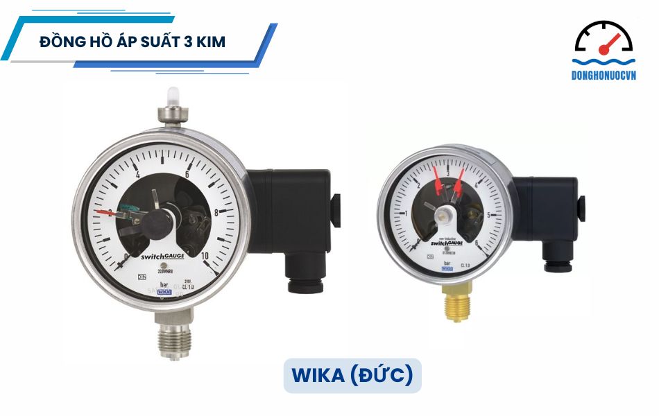 Đồng hồ đo áp suất 3 kim thương hiệu WIKA