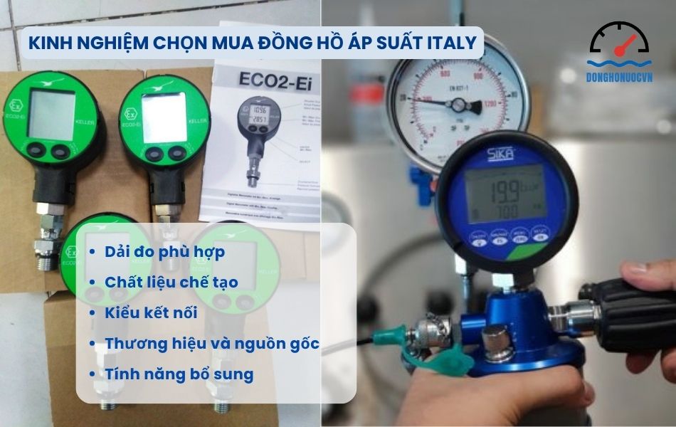 Kinh nghiệm chọn mua đồng hồ áp suất Italy