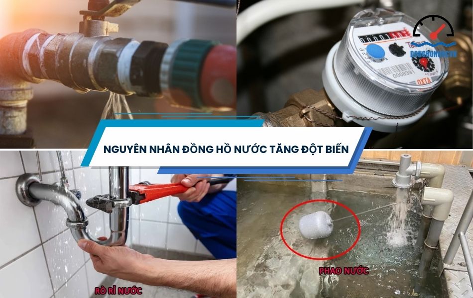 Các nguyên nhân đồng hồ nước tăng đột biến thường gặp