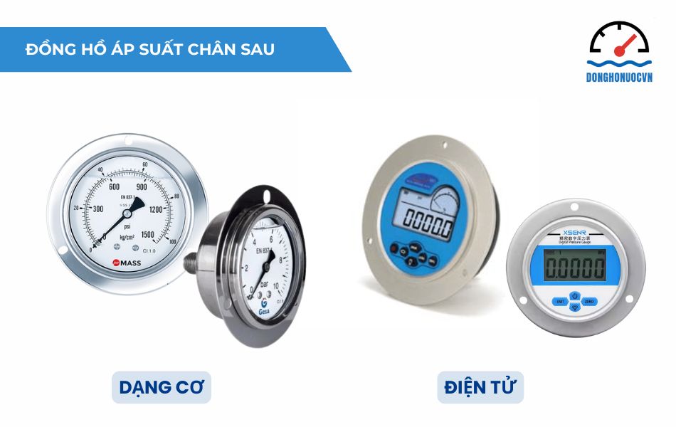 Các loại đồng hồ đo áp suất chân sau