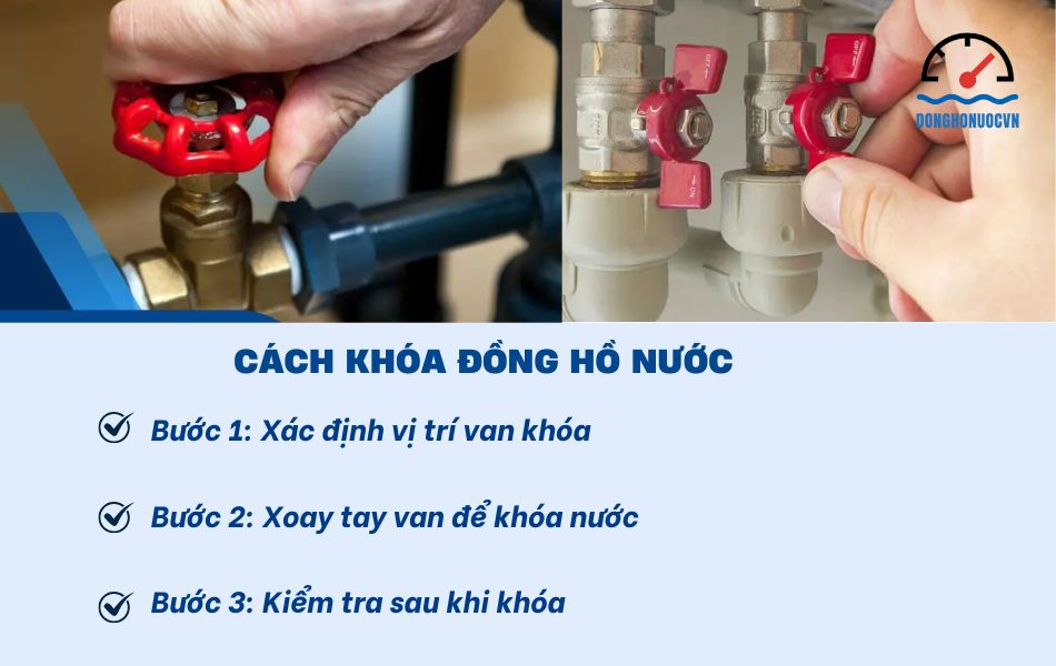 cách khóa đồng hồ nước