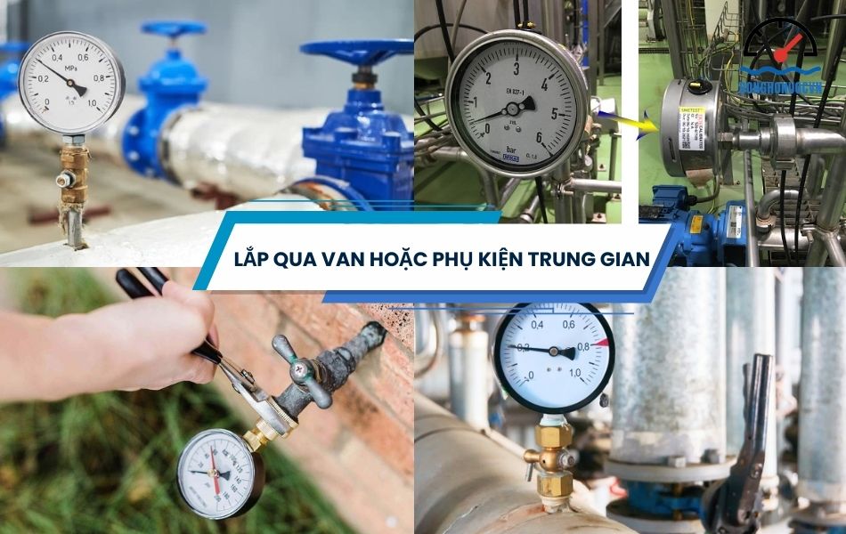 Cách lắp đồng hồ đo áp suất nước qua van hoặc phụ kiện
