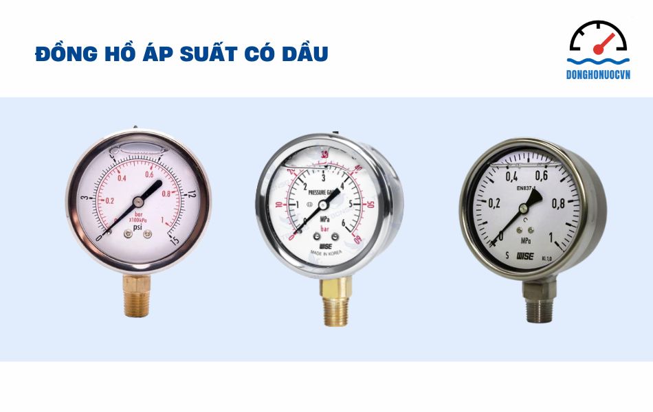 đồng hồ áp suất có dầu