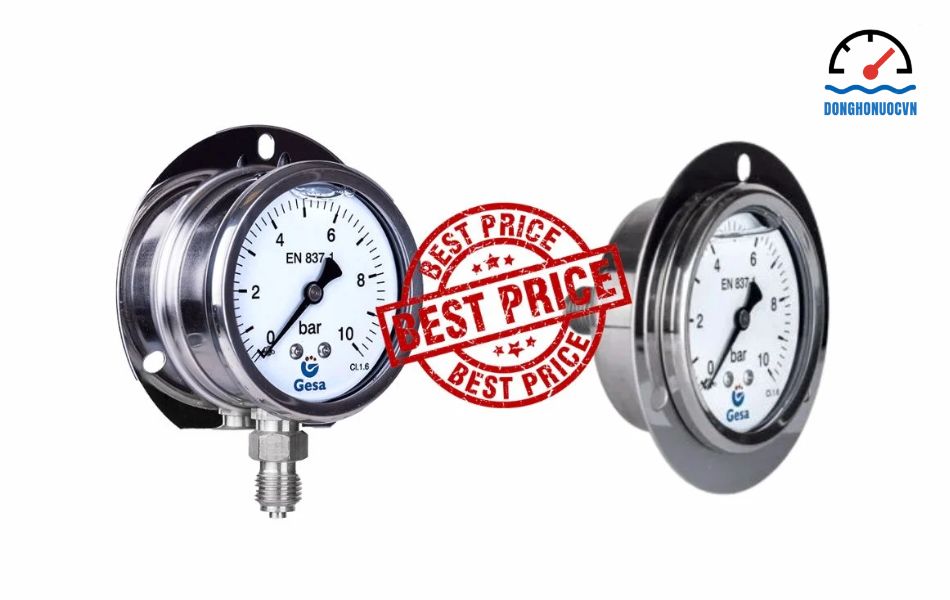 Đồng hồ áp suất Gesa có vành 3 lỗ