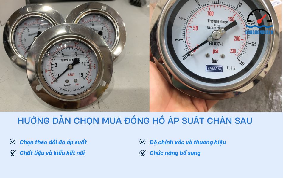 Kinh nghiệm lựa chọn đồng hồ áp suất chân sau theo nhu cầu sử dụng