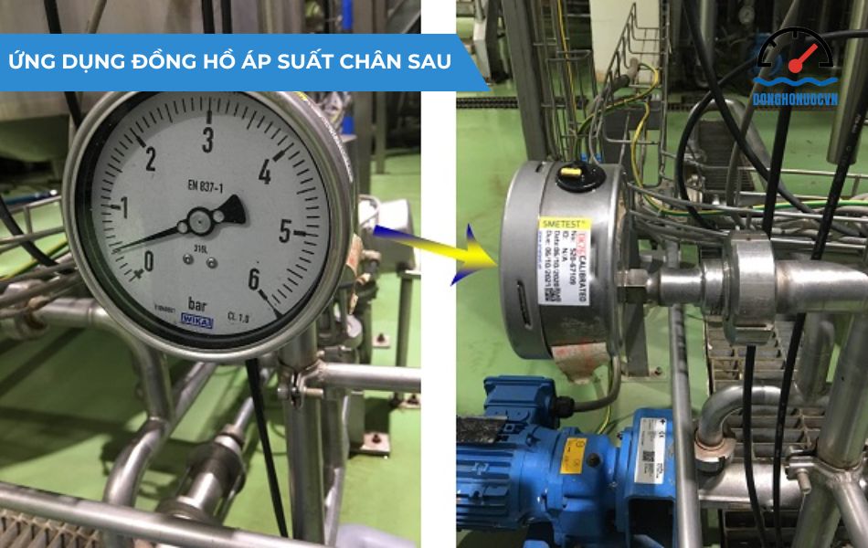 Ứng dụng của đồng hồ áp suất dạng chân sau