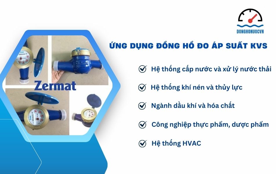 ứng dụng đồng hồ áp suất kvs