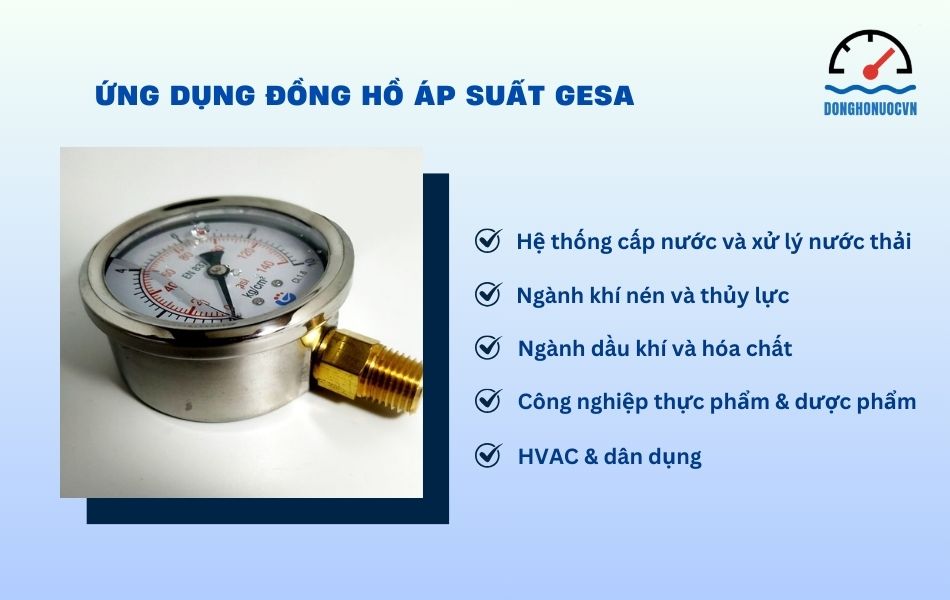 Khám phá ứng dụng đồng hồ áp suất Gesa