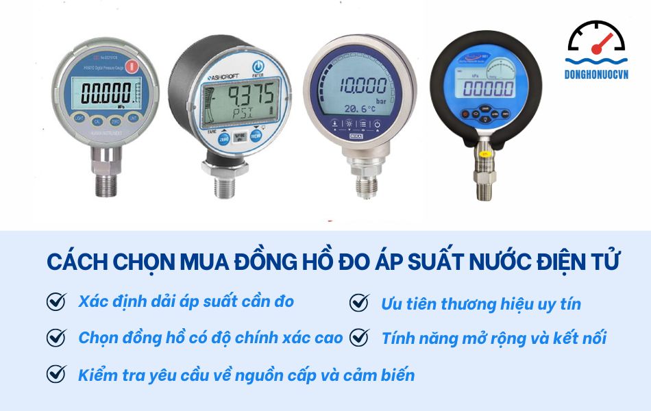 Hướng dẫn chọn mua đồng hồ áp suất nước dạng điện tử
