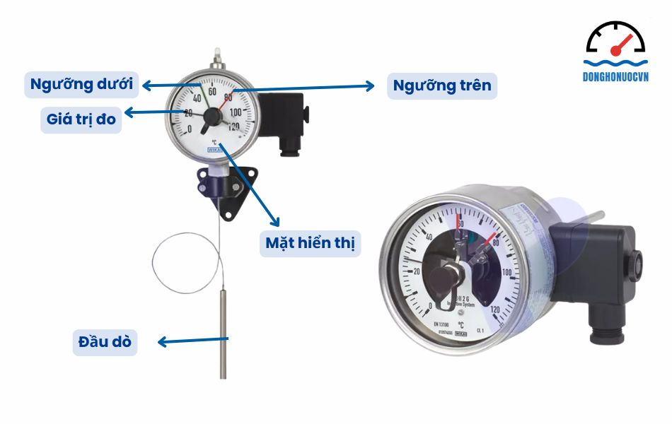 cấu tạo và các kim đo của đồng hồ đo nhiệt độ 3 kim