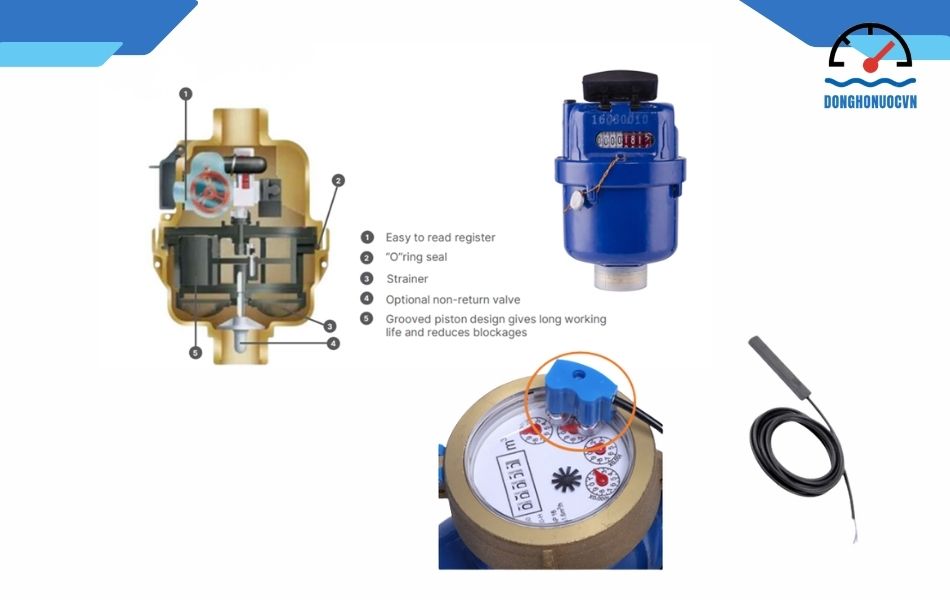 Cấu tạo cơ bản của đồng hồ đo nước kết nối BMS