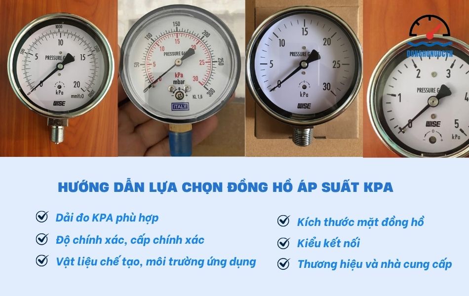 Các tiêu chí khi lựa chọn đồng hồ áp suất kPa cho hệ thống