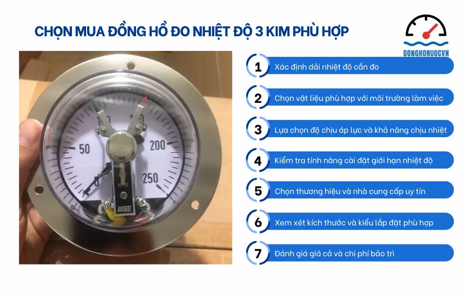 Hướng dẫn chọn mua đồng hồ đo nhiệt độ 3 kim chuẩn