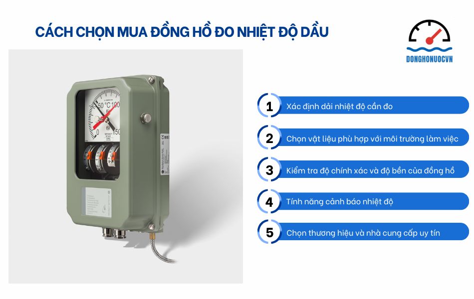 Hướng dẫn cách chọn mua đồng hồ đo nhiệt độ dầu phù hợp với hệ thống