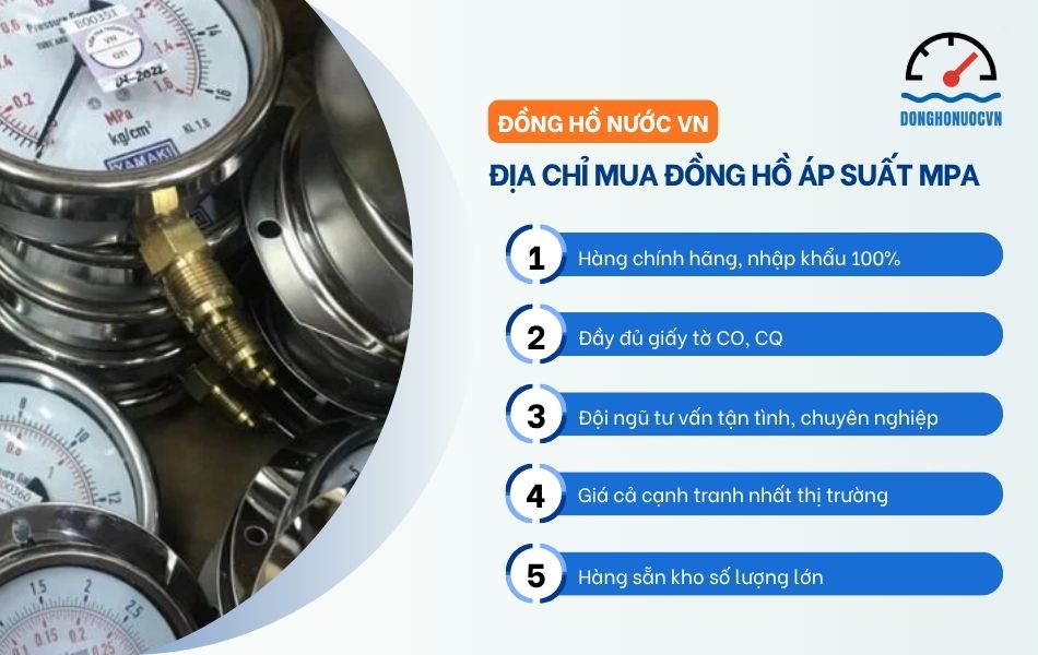 Gợi ý địa chỉ mua đồng hồ áp suất dải đo MPa chính hãng, giá tốt
