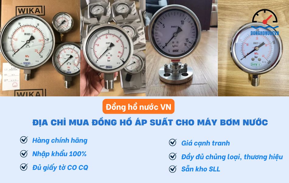 Gợi ý địa chỉ mua đồng hồ áp suất cho máy bơm nước chính hãng