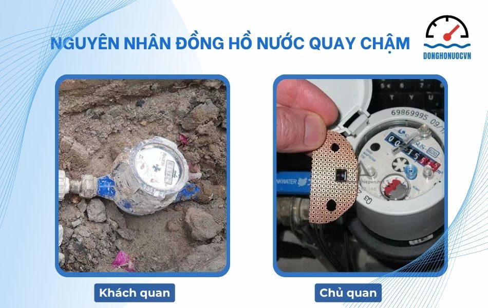 nguyên nhân đồng hồ nước quay chậm