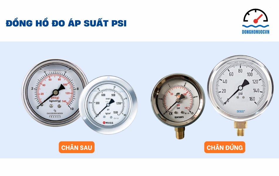 Phân loại đồng hồ áp suất PSI theo kiểu kết nối