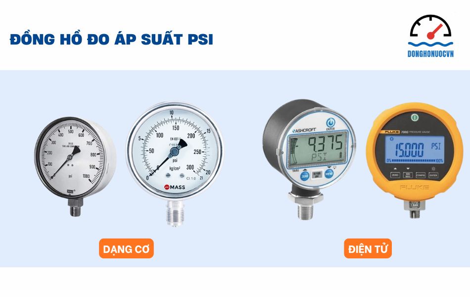 Phân loại đồng hồ áp suất PSI theo nguyên lý hoạt động