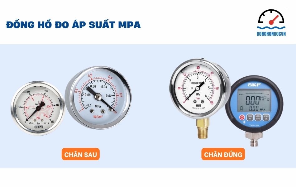 Phân loại đồng hồ đo áp suất MPa theo kiểu kết nối