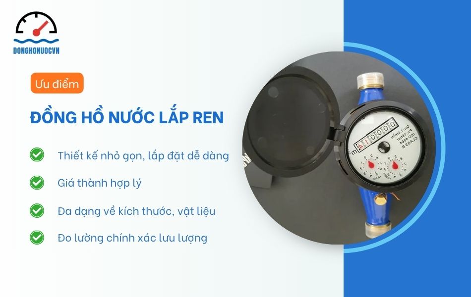 Đặc điểm nổi bật của đồng hồ nước nối ren