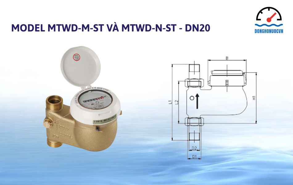 Đồng hồ đo nước nóng Zenner DN20 model MTWD-M-ST và MTWD-N-ST