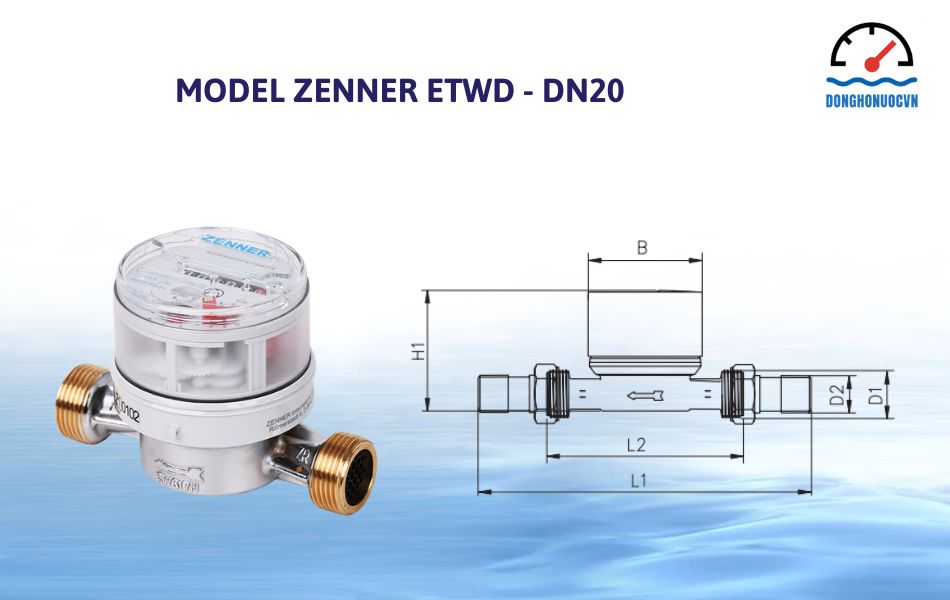 Đồng hồ đo nước nóng Zenner Dn20 model ETWD