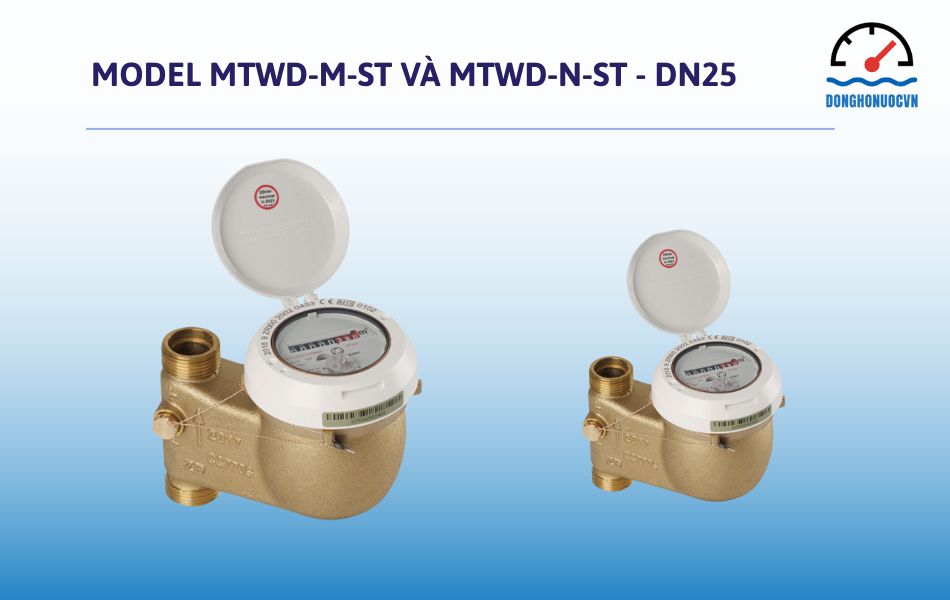 Đồng hồ đo nước nóng Zenner DN25 model MTWD-M-ST và MTWD-N-ST - Lắp cho ống đứng