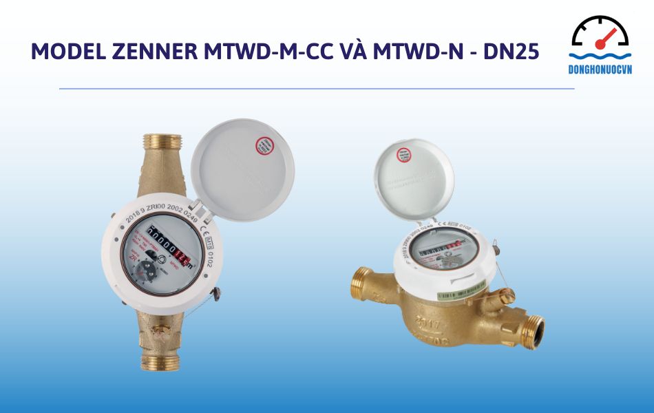 Đồng hồ đo nước nóng Zenner DN25 model MTWD-M-CC và MTWD-N - Dòng lắp ngang 