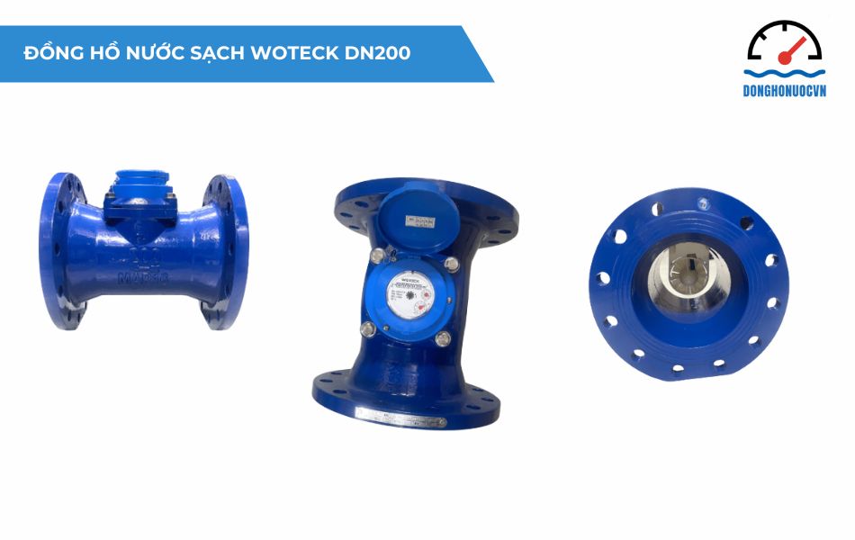 Đồng hồ nước dạng cơ Woteck Đài Loan DN200 - Dùng cho nước sạch