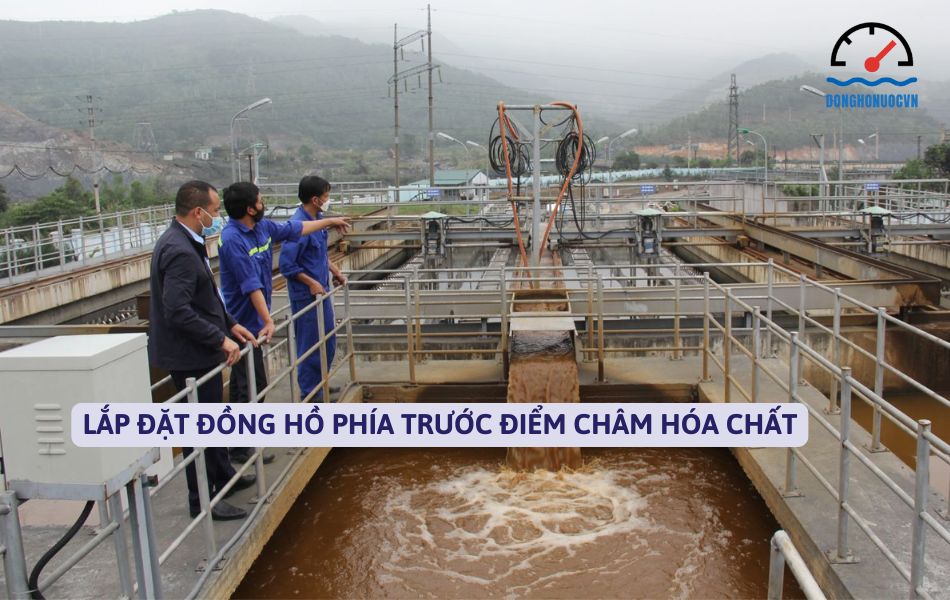 Lưu ý lắp đồng hồ nước thải trước điểm châm hóa chất để đảm bảo kết quả đo và tuổi thọ thiết bị